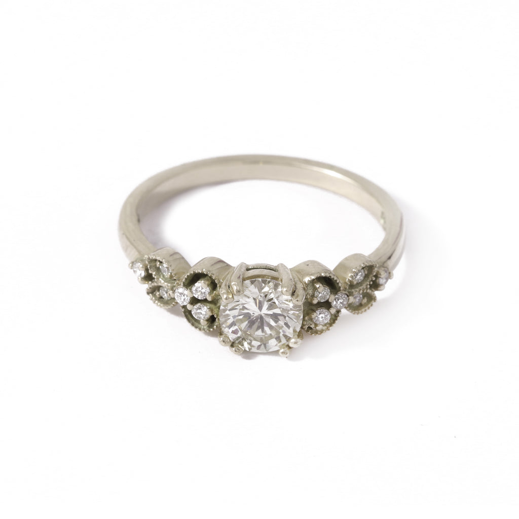Orchid Diamond Ring In White Gold
