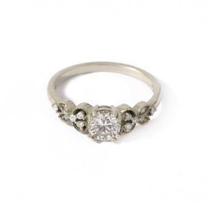 Orchid Diamond Ring In White Gold