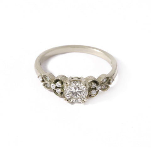 Orchid Diamond Ring In White Gold