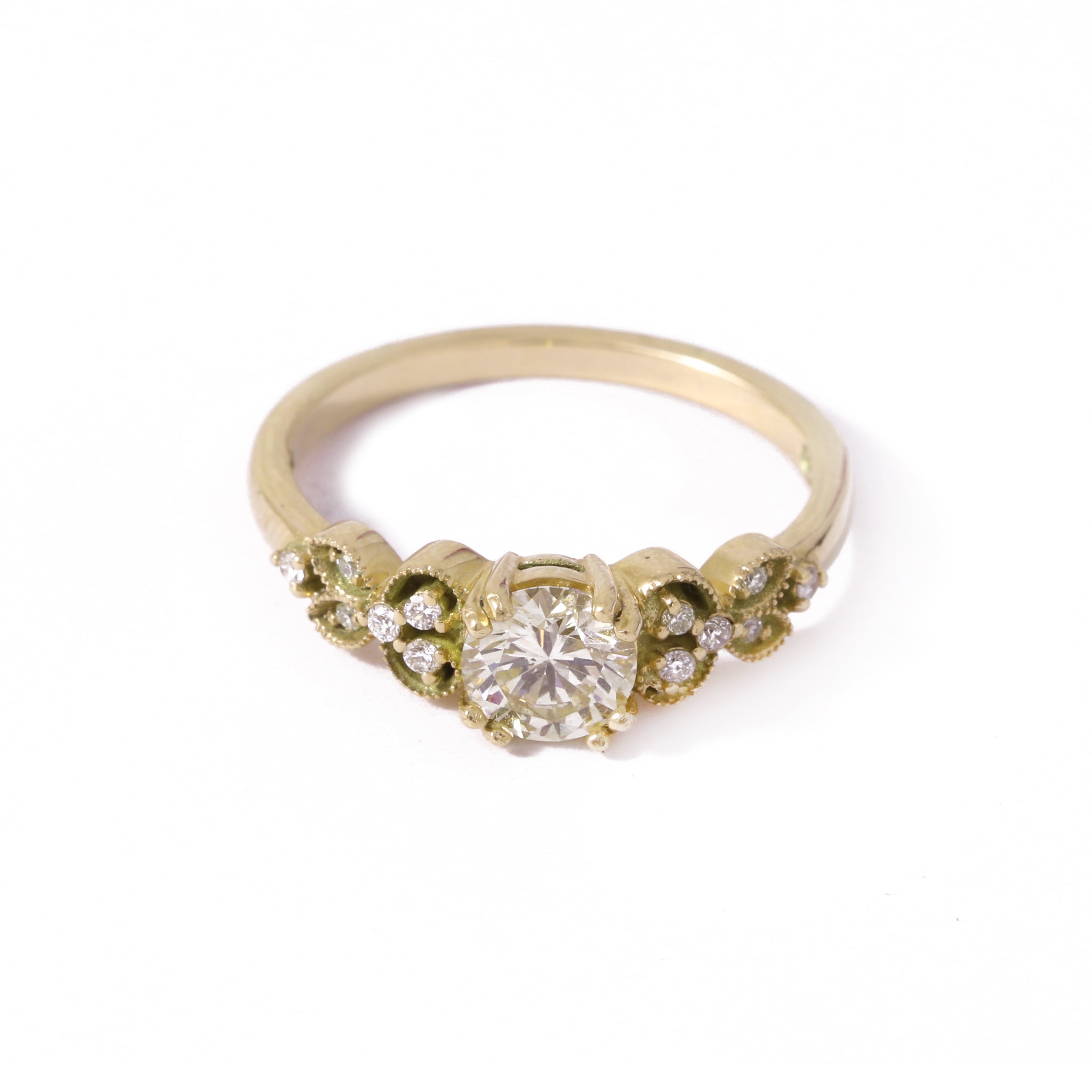 Orchid Diamond Ring In 9ct Yellow Gold