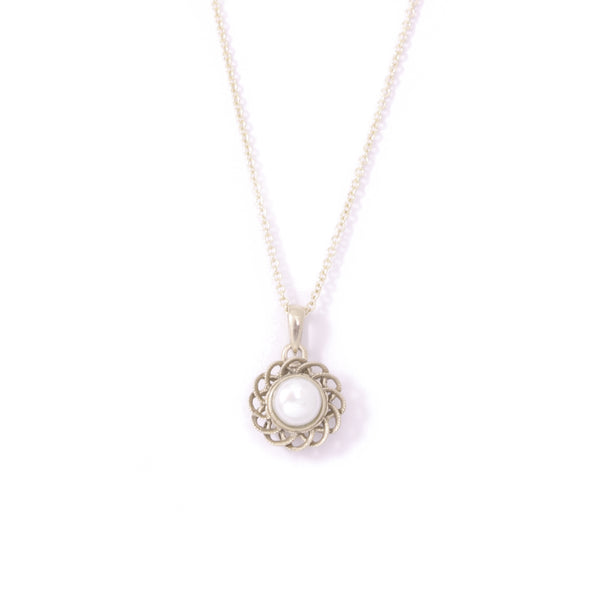 Pearl Peony Pendant In Silver