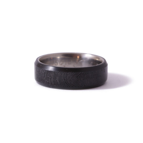 Teflon Coated Titanium Fingerprint Ring