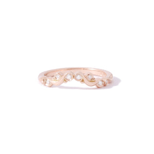 Scroll Curved Band In 9ct Rose Gold