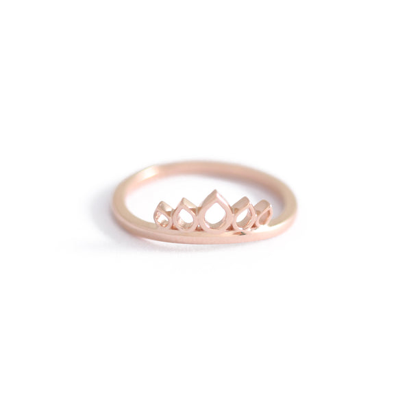 Open Sunbeam Wedding Band In 9ct Rose Gold