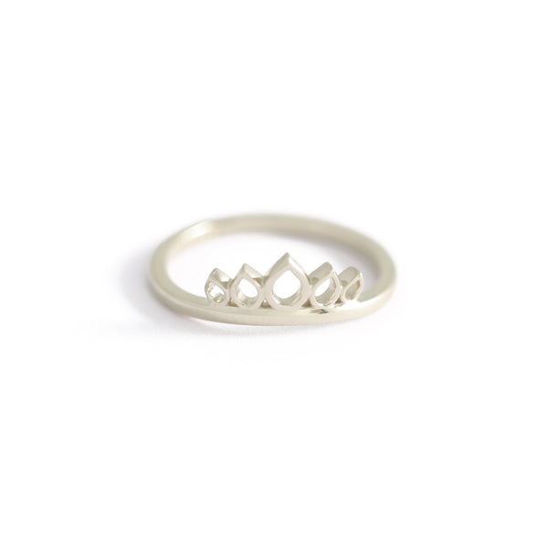 Open Sunbeam Wedding Band In 9ct White Gold