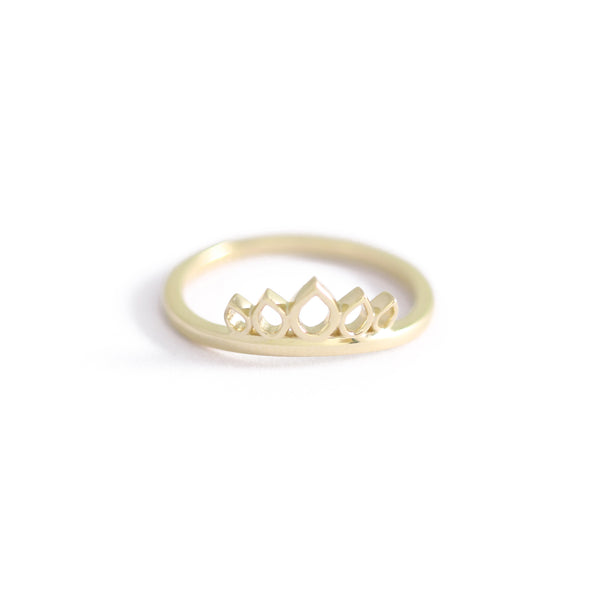 Open Sunbeam Wedding Band In 9ct Yellow Gold