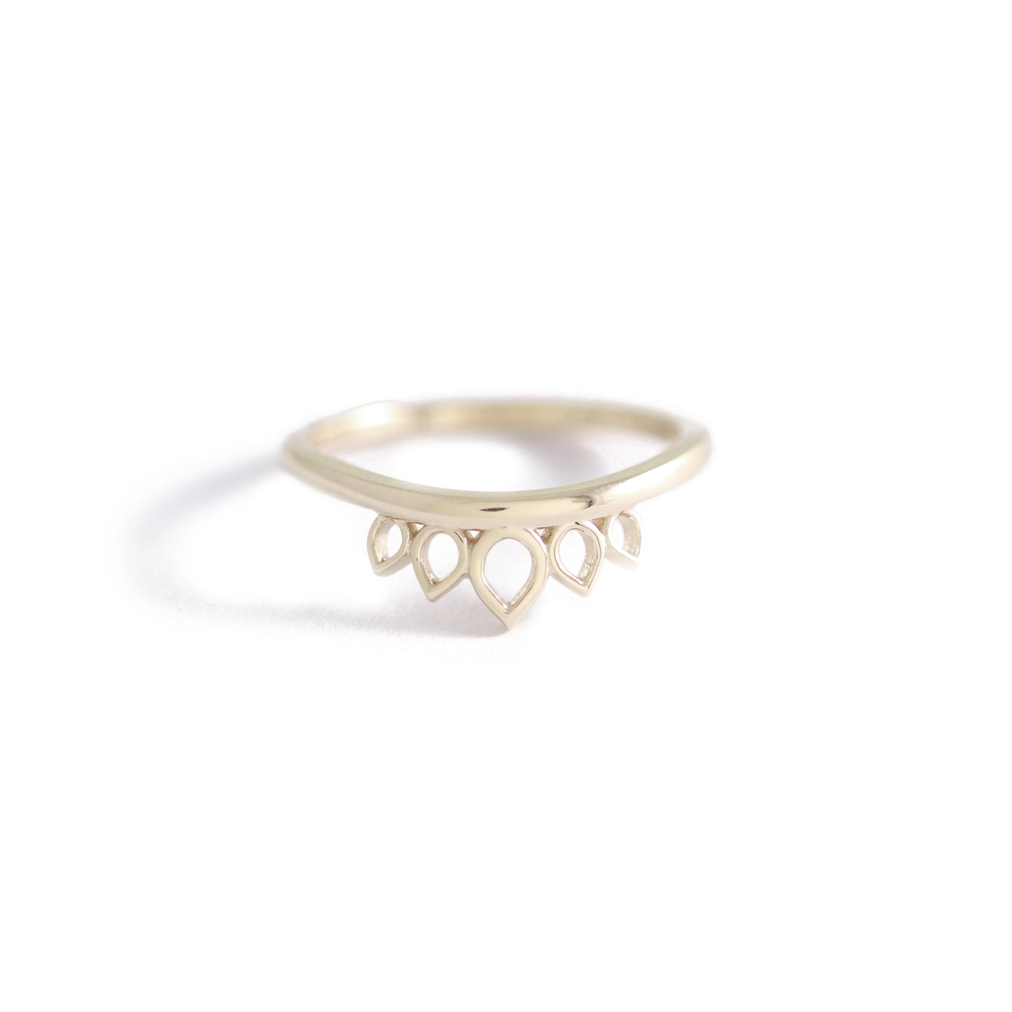 Open Sunbeam Wedding Band In 9ct White Gold