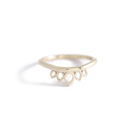 Open Sunbeam Wedding Band In 9ct White Gold