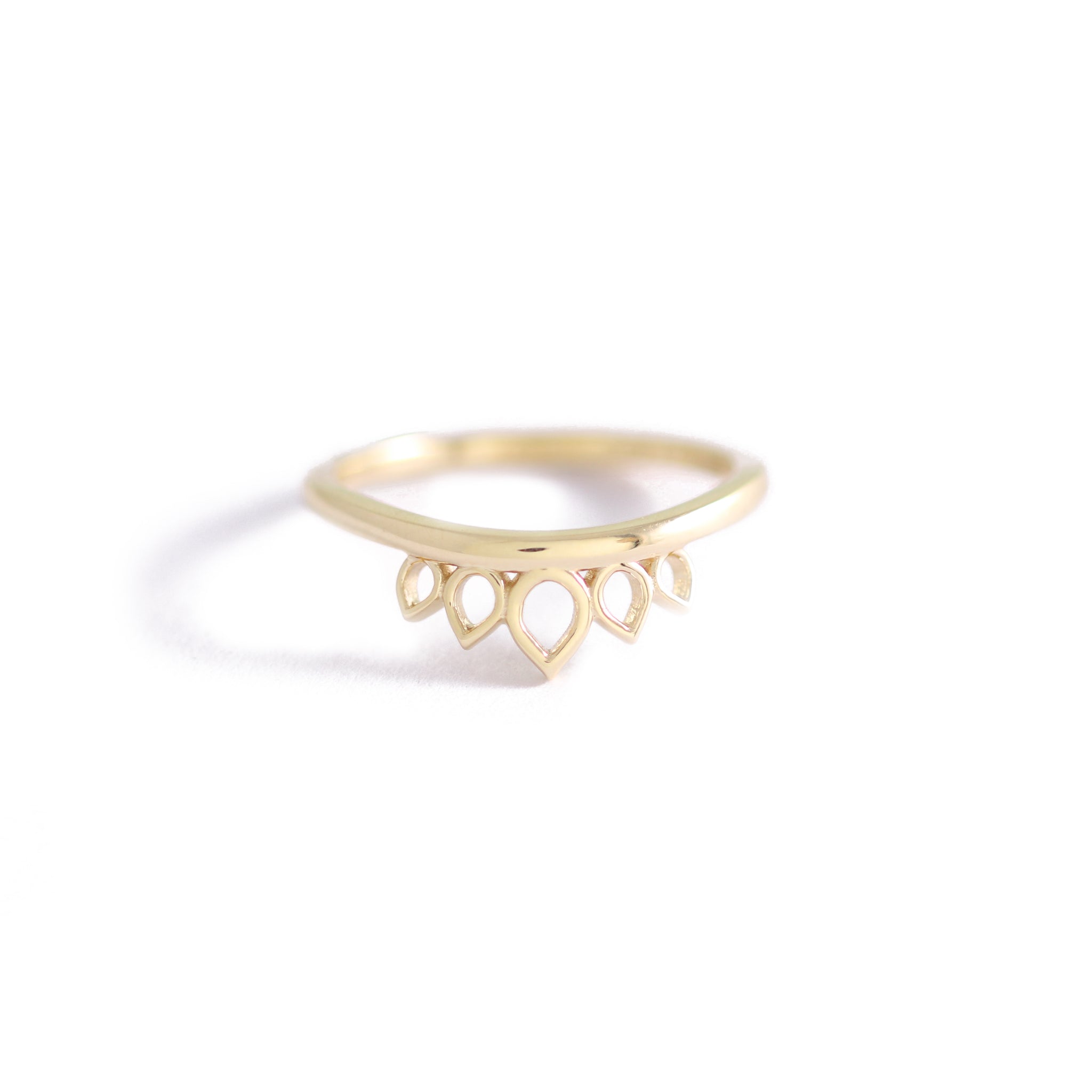 Open Sunbeam Wedding Band In 9ct Yellow Gold