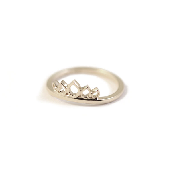 Open Sunbeam Wedding Band In 9ct White Gold