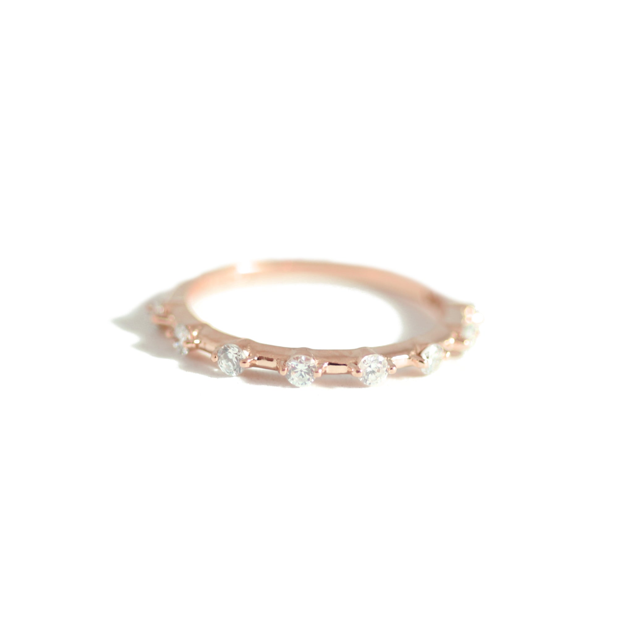 Spaced Diamond Band In 9ct Rose Gold