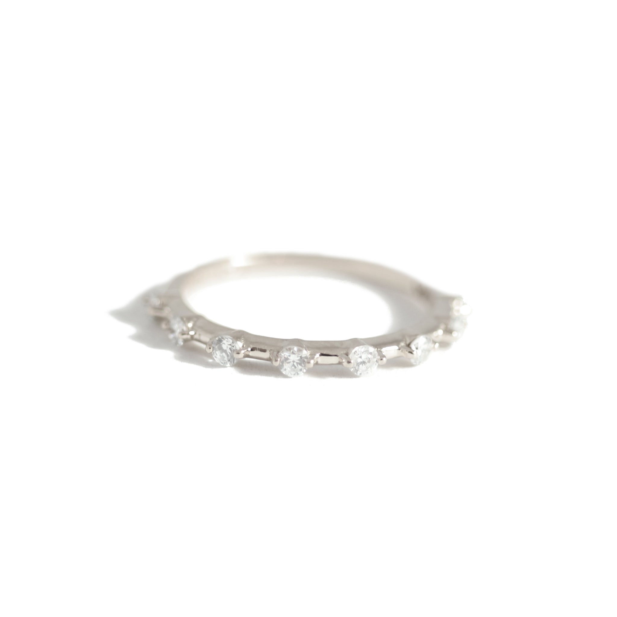Spaced Diamond Band In 9ct White Gold