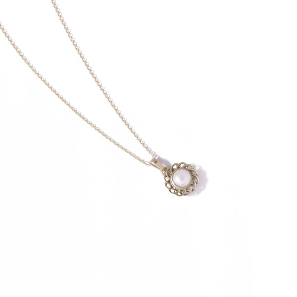 Pearl Peony Pendant In Silver