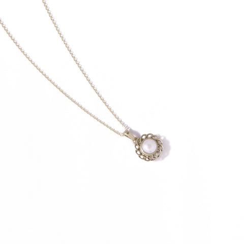 Pearl Peony Pendant In Silver