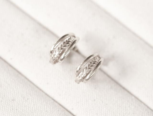 Dear Mila Woven Hoops In Silver