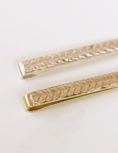 August Woven Tie Clip In Silver