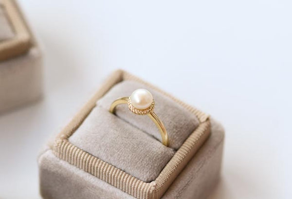 Grace Woven Pearl Ring In Gold
