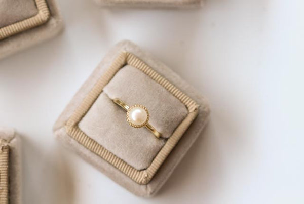 Grace Woven Pearl Ring In Gold