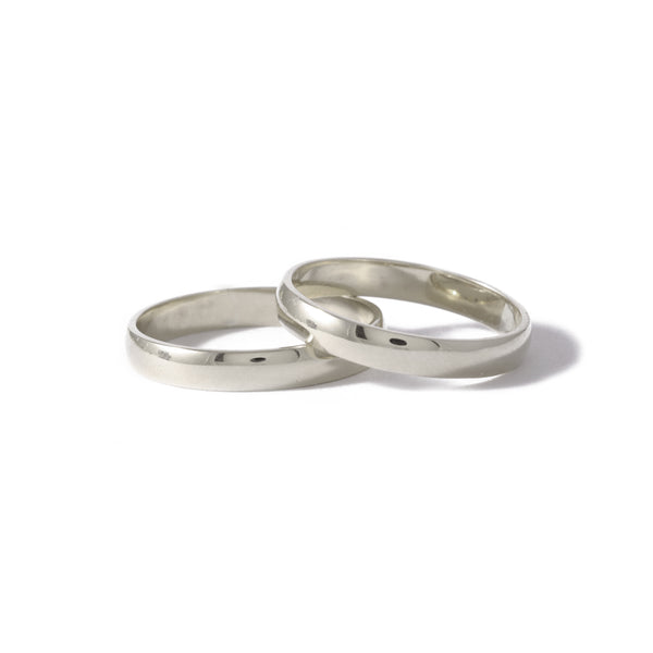 Half Round Band (3mm) In 9ct White Gold