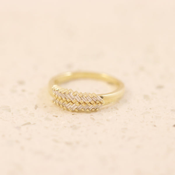 Indira Moissanite Ring In Yellow Gold