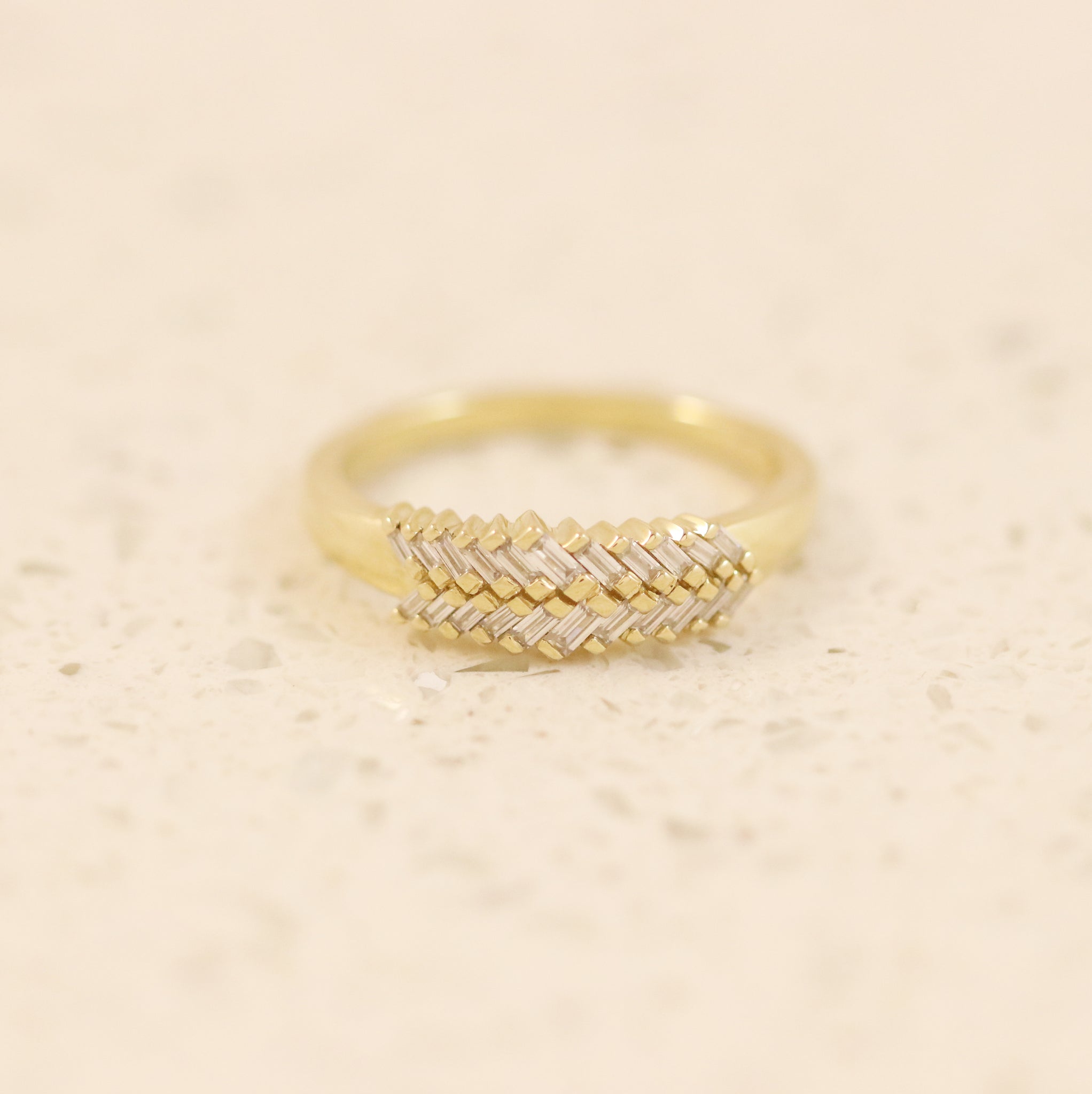 Indira Moissanite Ring In Yellow Gold