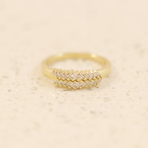 Indira Moissanite Ring In Yellow Gold