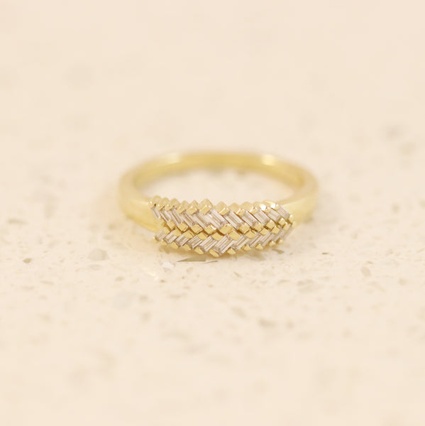 Indira Moissanite Ring In Yellow Gold