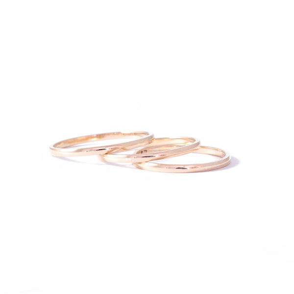 Delicate Half-round Band In 9ct Rose Gold