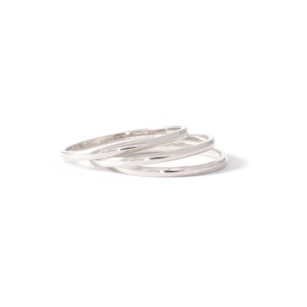 Delicate Half-round Band In 9ct White Gold