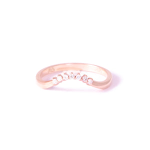 Curved Diamond Wedding Band In 9ct Rose Gold