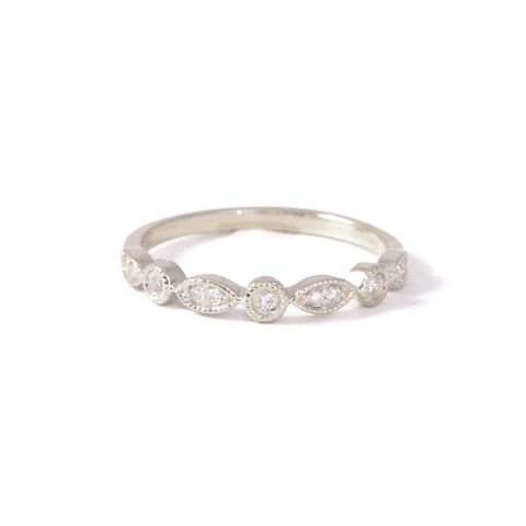 Vintage Diamond Eternity Ring In 9ct White Gold