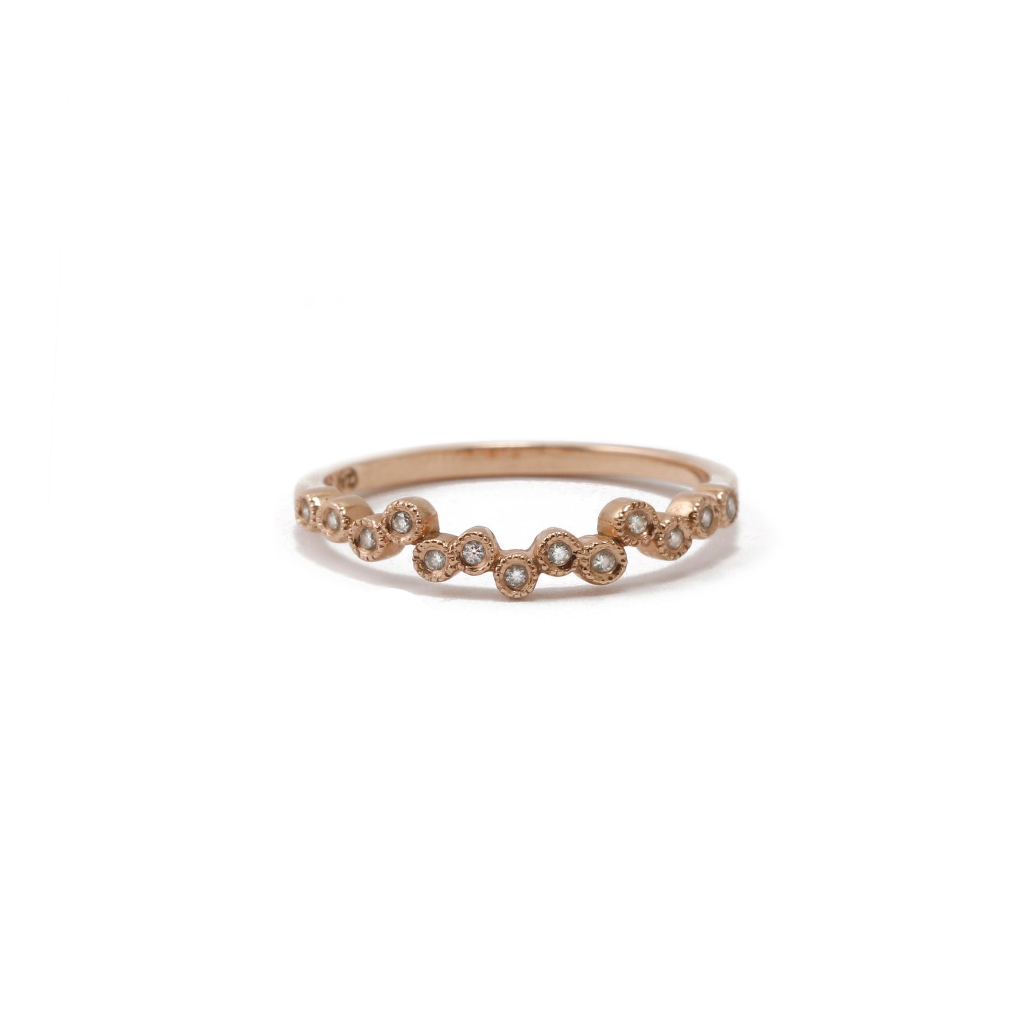 Scattered Diamond Ring In 9ct Rose Gold