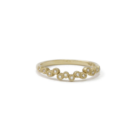 Scattered Diamond Ring In 9ct Yellow Gold