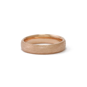 Half Round Textured Band In 9ct Rose Gold