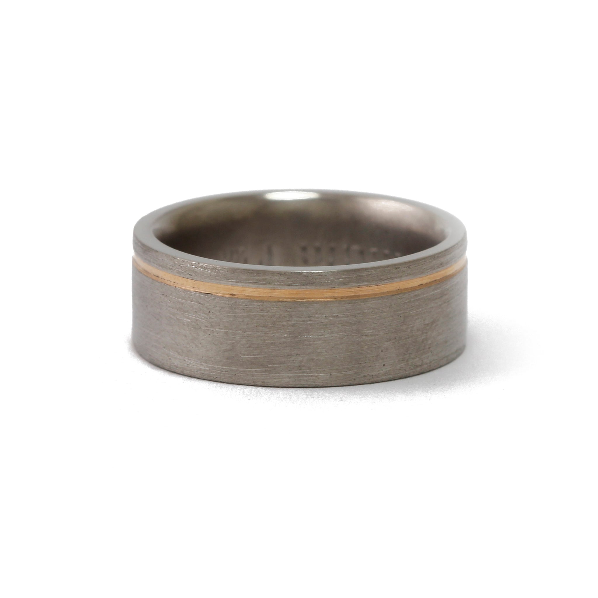 Titanium Ring with Rose Gold Inlay