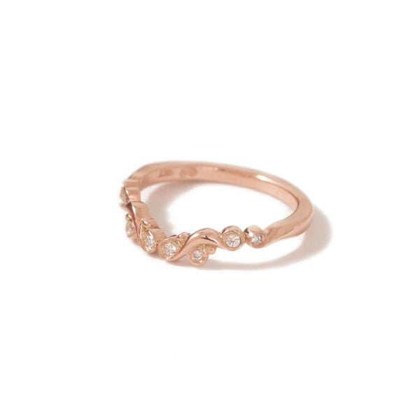 Scroll Curved Band In 9ct Rose Gold