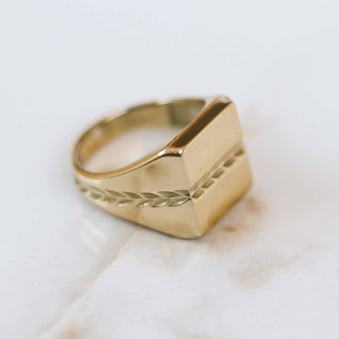 Othniel Woven Signet Ring In Brass