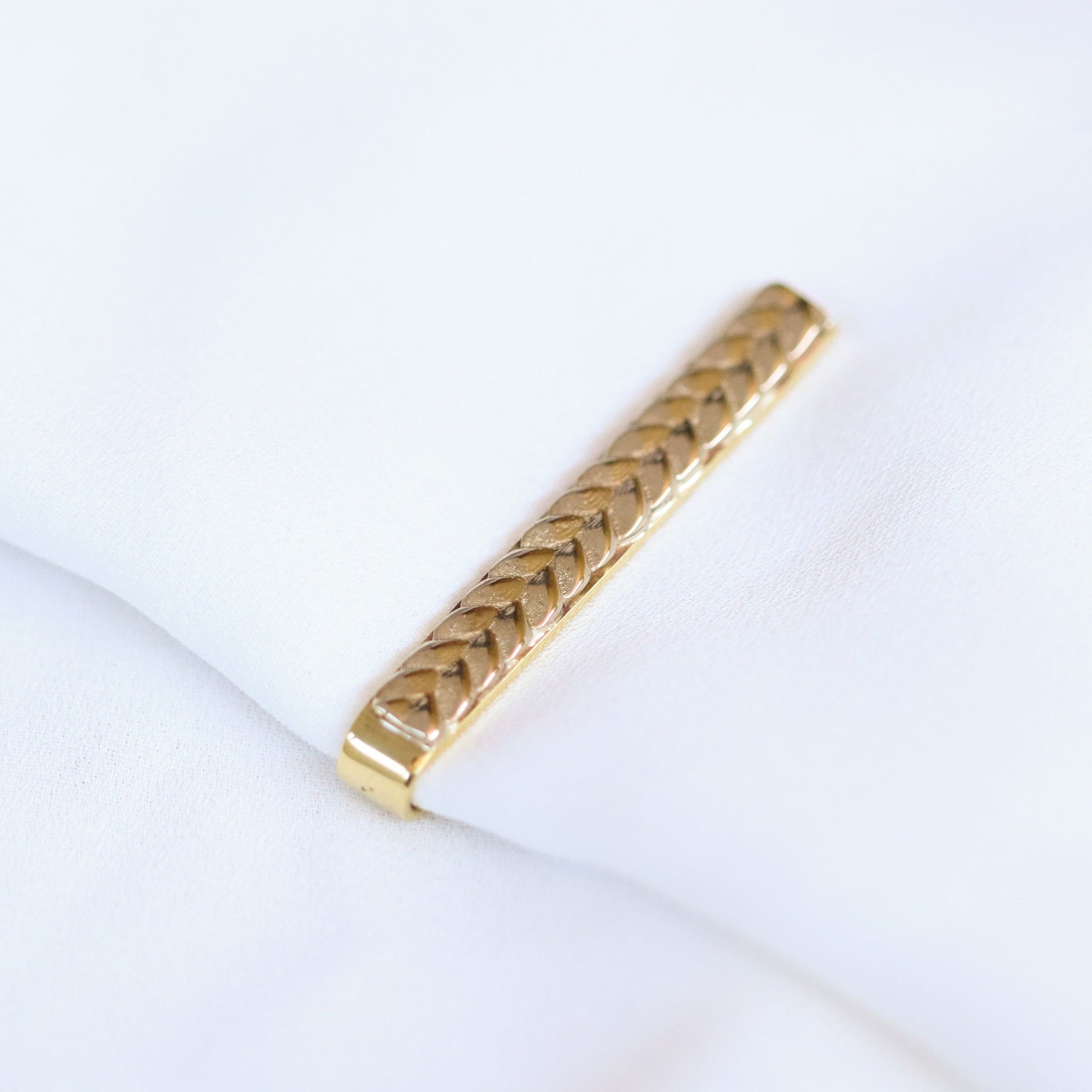 August Woven Tie Clip In Brass