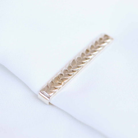 August Woven Tie Clip In Silver