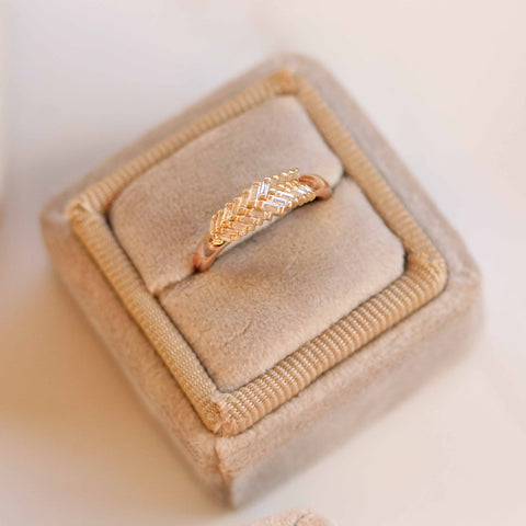 Indira Moissanite Ring In Rose Gold