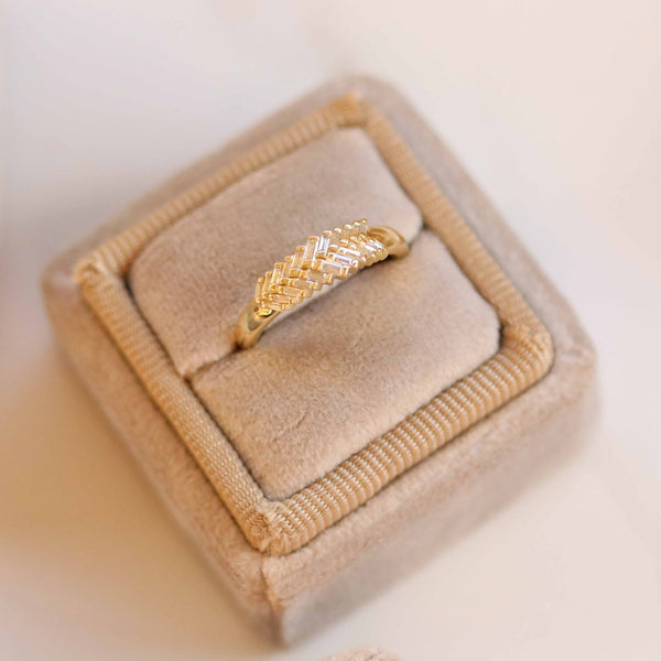 Indira Moissanite Ring In Yellow Gold