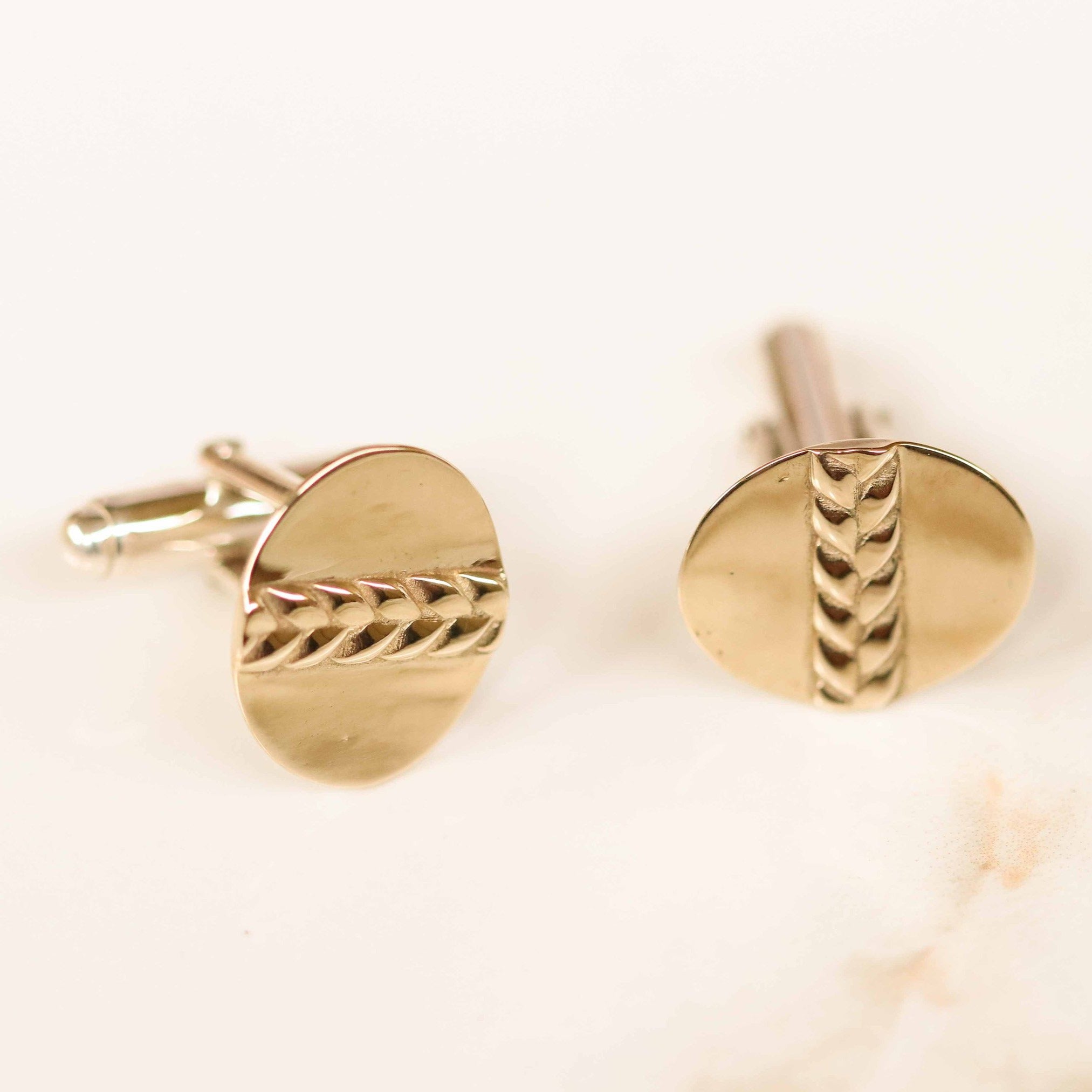 Giovanni Oval Cufflinks In Brass