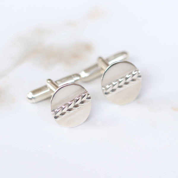 Giovanni Oval Cufflinks In Silver