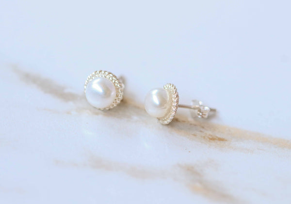 Grace Woven Pearl Studs