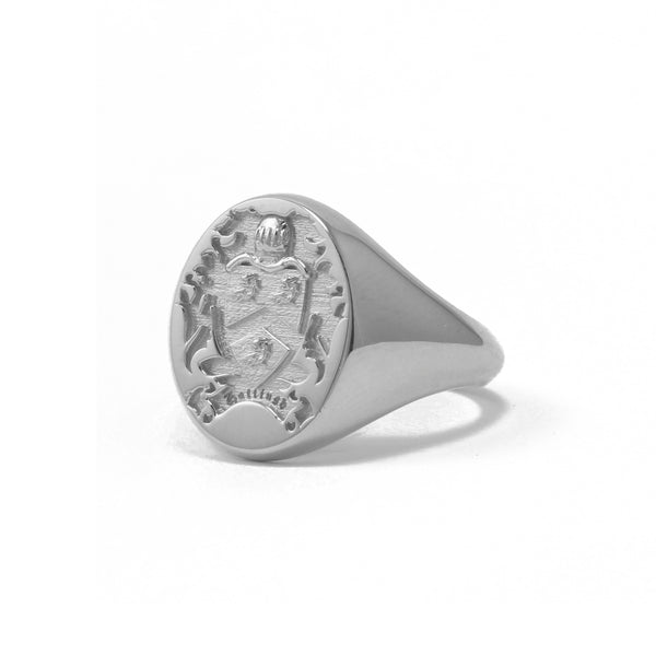 9ct White Gold Oval Customisable Legacy Signet Ring