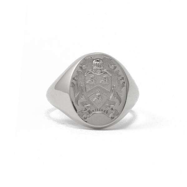 9ct White Gold Oval Customisable Legacy Signet Ring