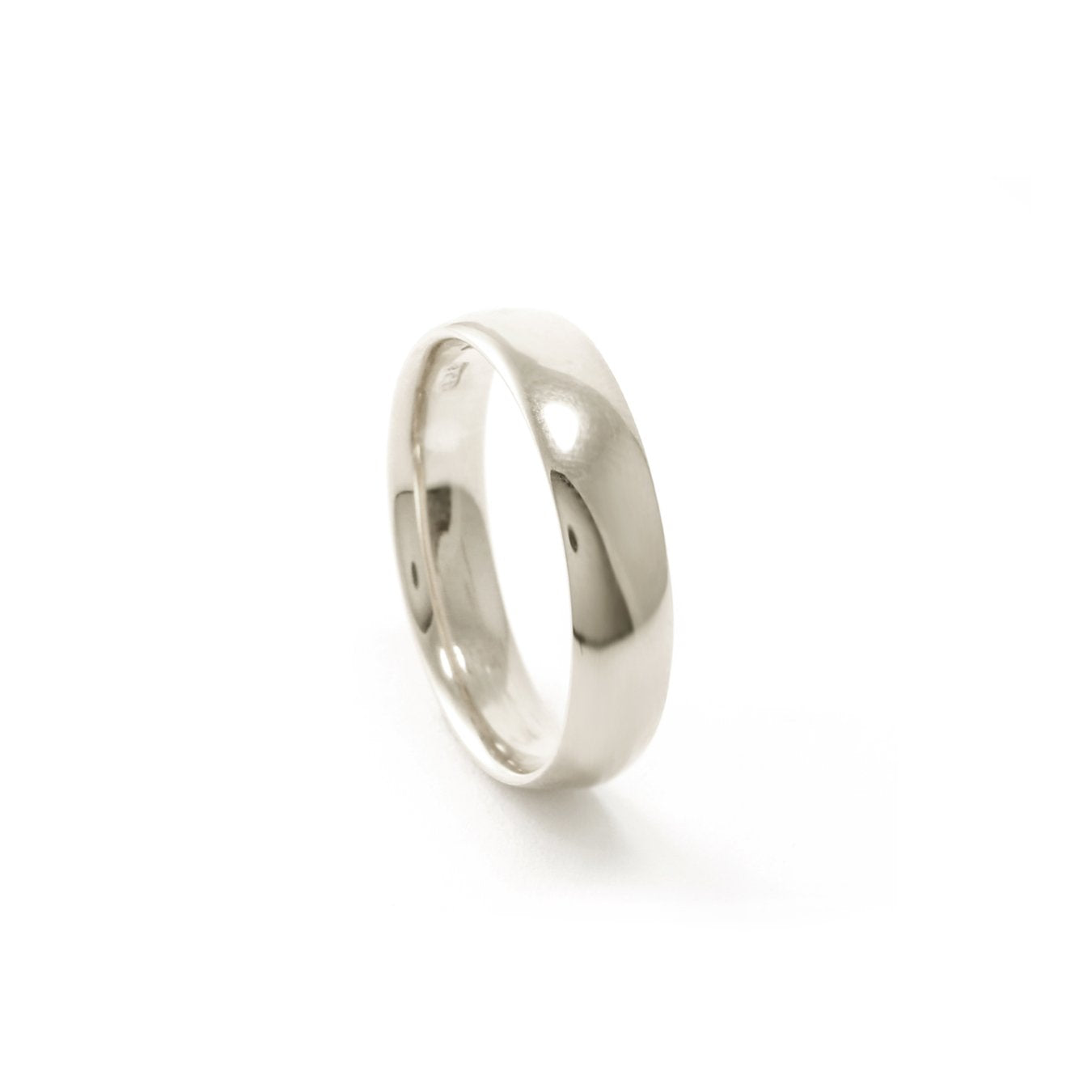 Half Round Polished Band In 9ct White Gold