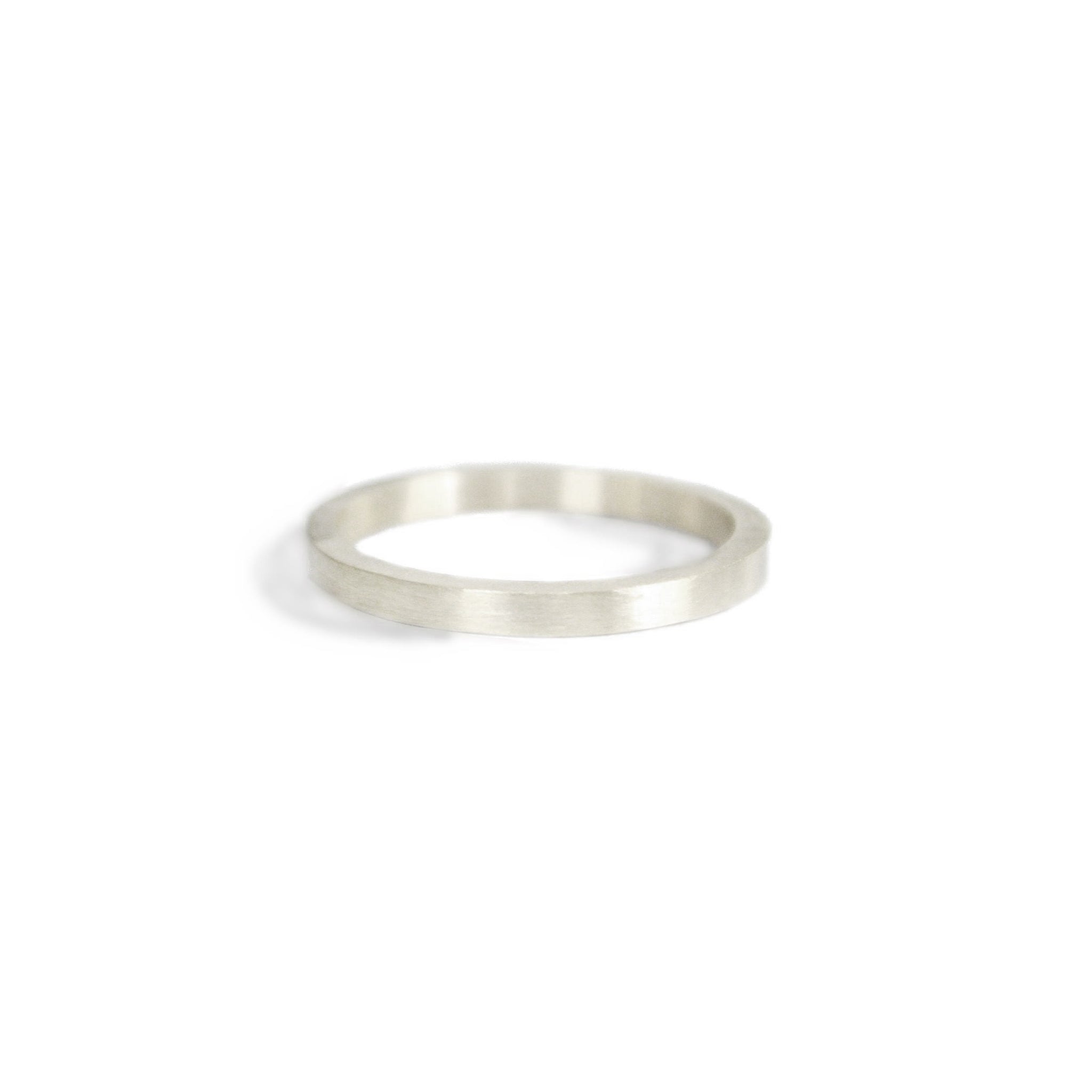 Flat Band In 9ct White Gold