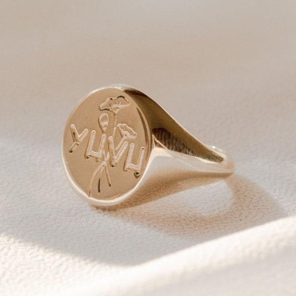 YHVH signet Ring in Brass