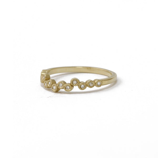 Scattered Diamond Ring In 9ct Yellow Gold